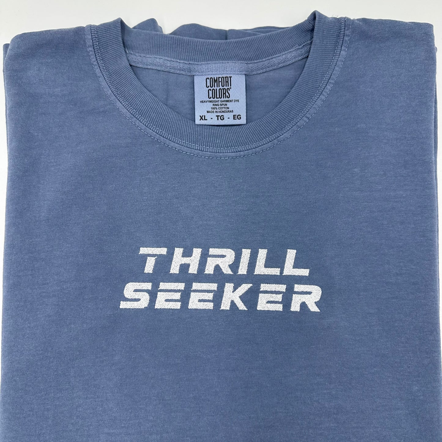 Blue Thrill Seeker Embroidered T-Shirt