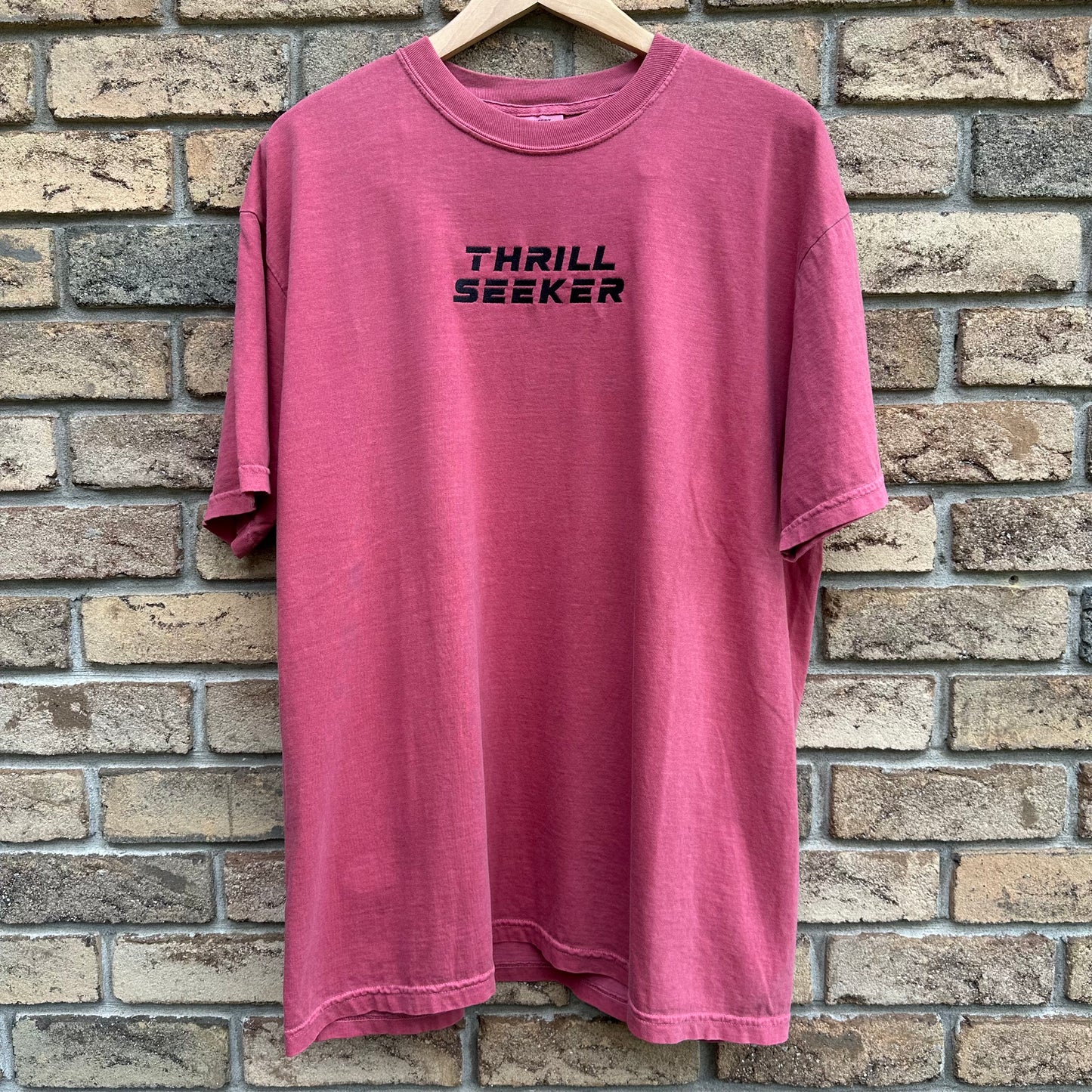 Red Thrill Seeker Embroidered T-Shirt