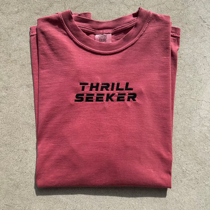 Red Thrill Seeker Embroidered T-Shirt