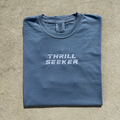 Blue Thrill Seeker Embroidered T-Shirt